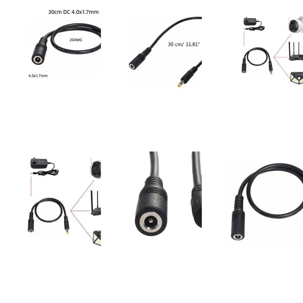 40W Power Plug Male To Female 4.0x1.7mm Adapter Connector Cable for Router