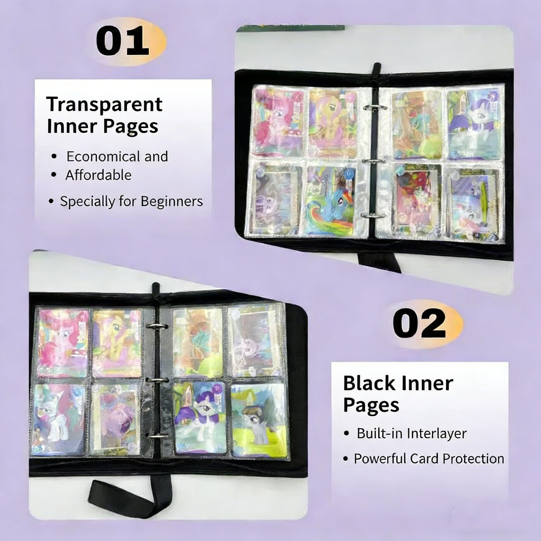 400 Pockets Hatsune Miku Trading Card Binder PU Leather Loose‑Leaf Card Album Hand‑held Zipper Card Storage Book for Anime Fans