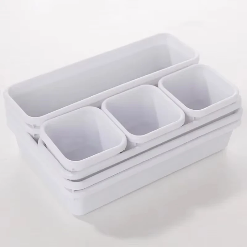 8pcs/set Adjustable Drawer Organizer Box Trays Make Up Cosmetics Sundries Divider Holder Kitchen Bathroom Closet Jewellery Box