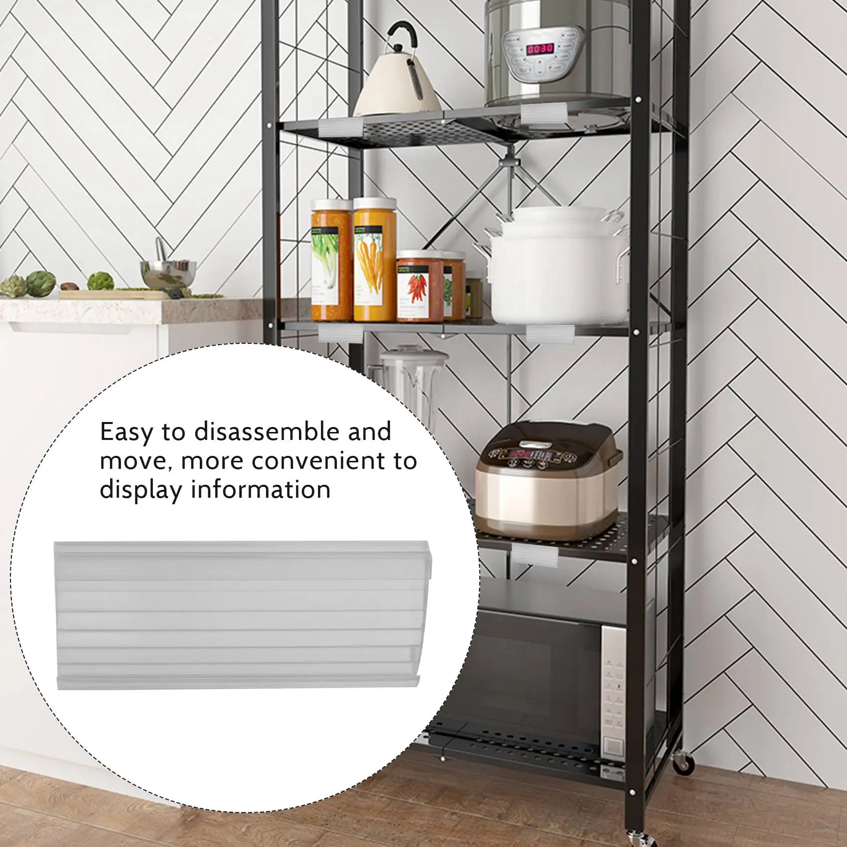 A98E-Wire Shelf Label Holders, 30 Pack Plastic Wire Shelf Label Clips With Label Paper Removable Wire Rack Label Holder