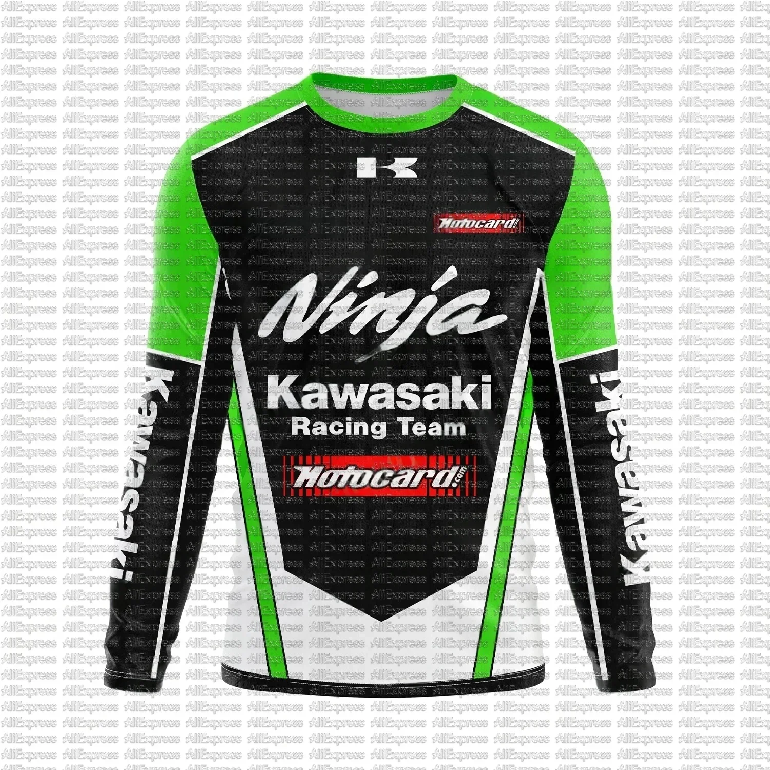 

Мужская осенняя футболка с круглым вырезом и длинными рукавами Kawasaki с мотоциклетным принтом, дышащий, быстросохнущий, удобный спортивный топ на открытом воздухе