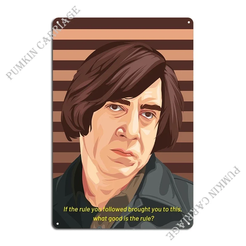 Anton Chigurh Metal Plaque Poster Club Bar Classic Painting Mural Custom Tin Sign Poster