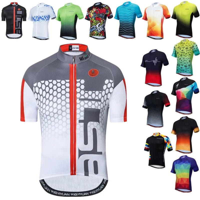 

Bike Team Mens Cycling Jersey 2023 Summer MTB Bike Jersey Short Sleeve Biking Shirt Road Bicycle Clothing Tops Cycling Clothes