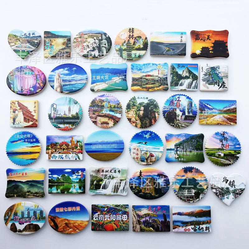 Magneti 3D per Frigorifero delle Città Cinesi - Paesaggio di Guilin/Barriera dei Tre Gorges, Magneti Super Potenti per Frigorifero