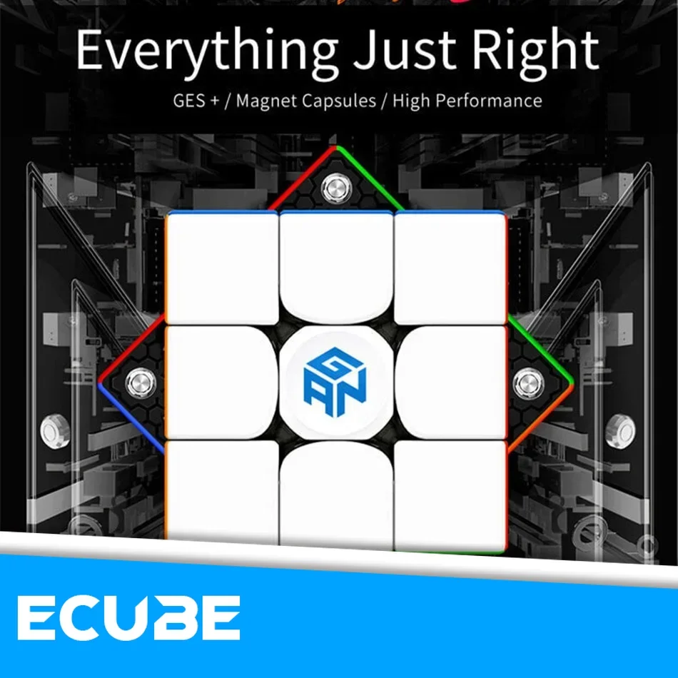 [ECube] GAN 356M Cube Stickerless 3x3x3 Speed Cube Magnetic Professional Speed cube GAN356M 3x3 GAN 356 M Educational Toy