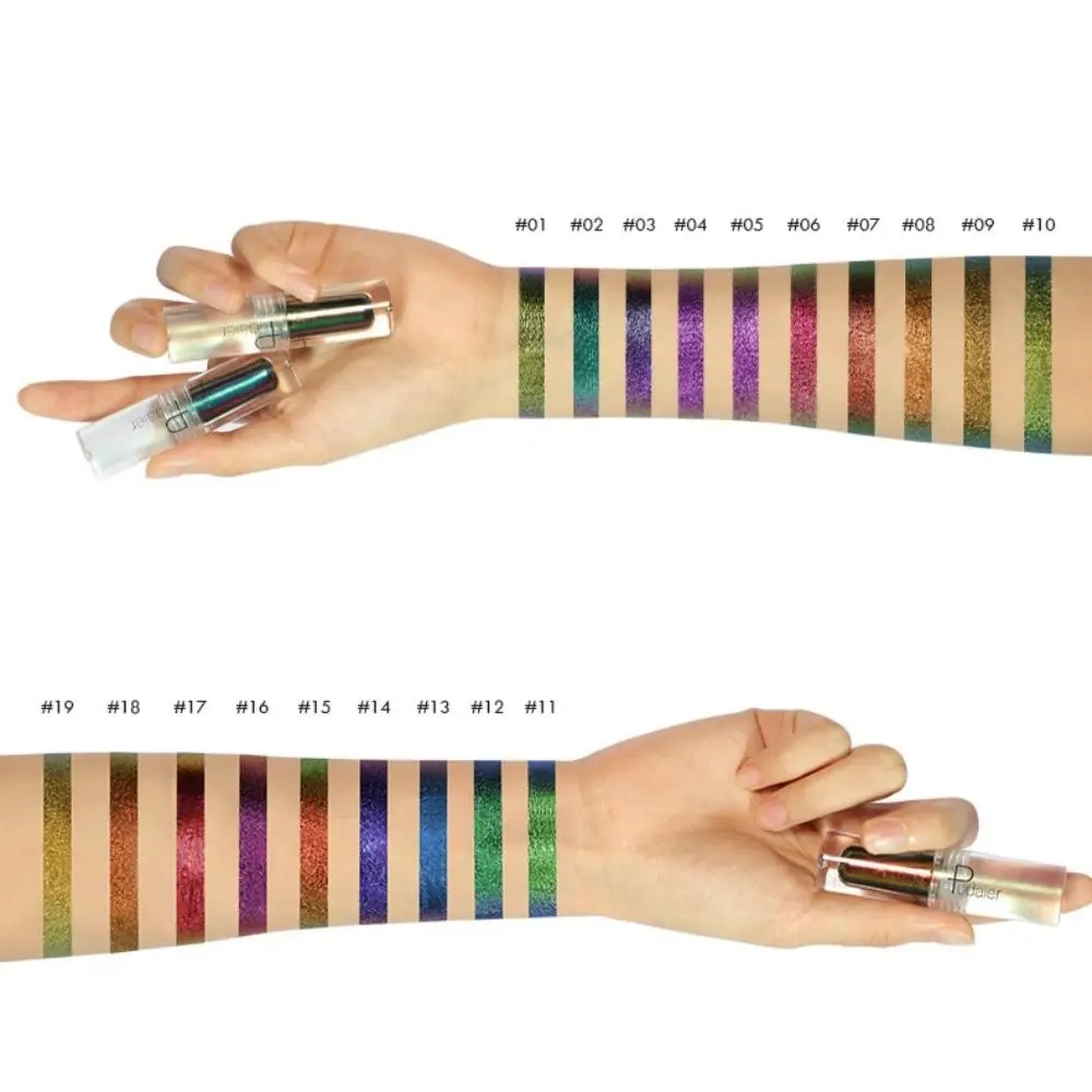 Haut pigment glänzender Lidschatten bunter Eyeliner Farbwechsel Auge Glitter Glitter polarisierende flüssige Lidschatten Kosmetik Party