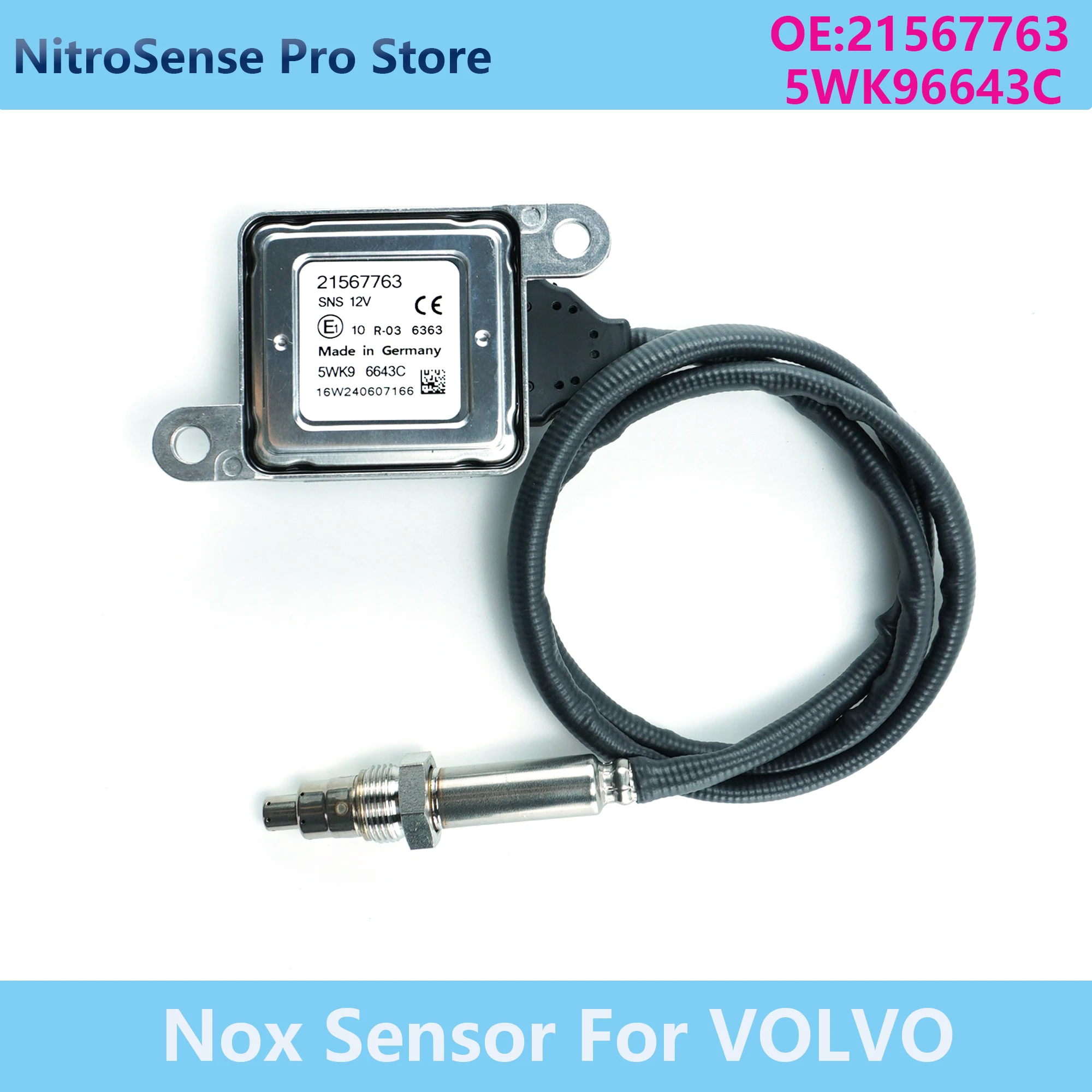 

21567763 5WK96643C Новый датчик оксида азота подходит для грузовика Mack/Volvo D11 D13 D16 5WK9 6643C Nox Sensor