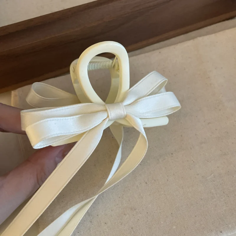 Princess Style Ribbon Bowknot Grab clip High Sense Ballet Elegant Hair Clip shark clip in the back of the female head hairpinIns