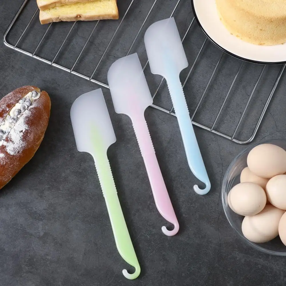 Silicone Cake Scraper Spatula Non-Stick Ergonomic Design Grip Multi-purpose Cooking Pastry Scraper Mold