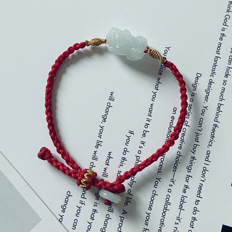 natural green jade PiYao bracelet for women gift for mother day christmas gifts from daughter red string jewelry jade bead PiXiu