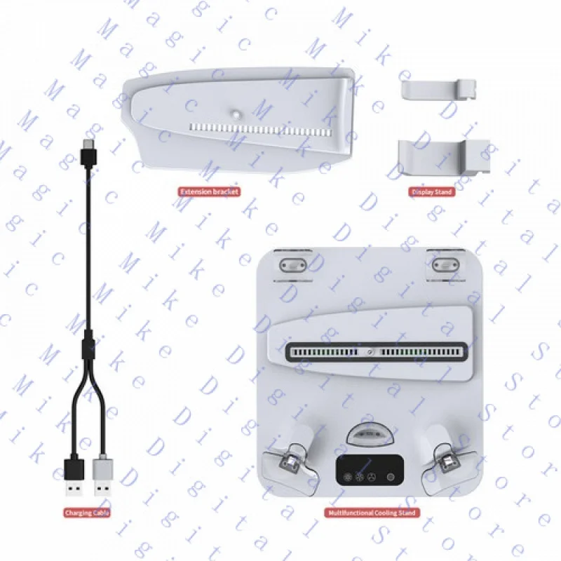 UU  For PS5 Slim Console Cooling Dock for Sony VR2 Grip Charger + Headset Hanger