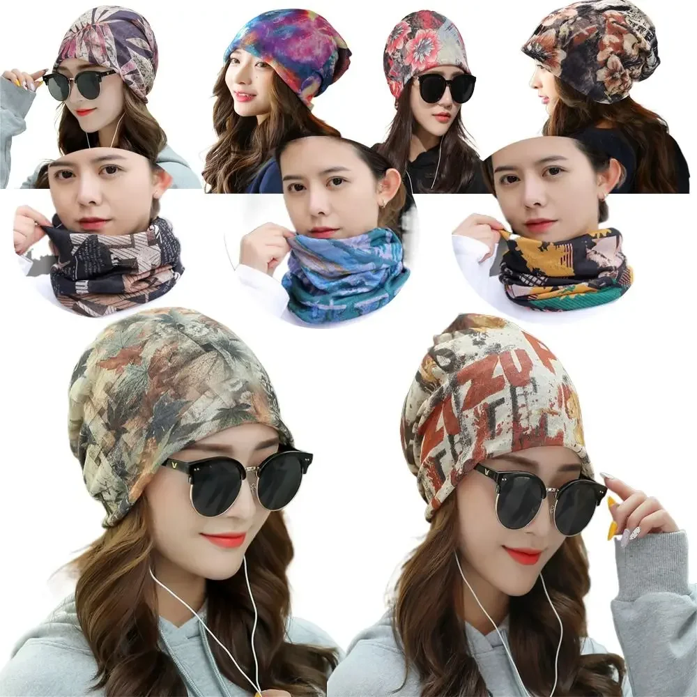Collar Breathable Lady Women  Cap Turban Scarf Head Wrap Stripe Hat Ruffle Cancer Hat Outdoor Cap Beanie
