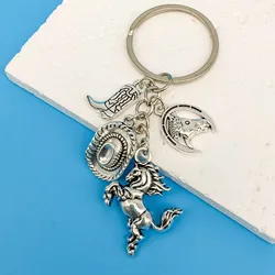 1pc Sporty Western Cowboy Hat & Boots & Horse Keychain Men's Fashion Creative Key Chain Car Bag Pendant Masculine Charm Key Ring