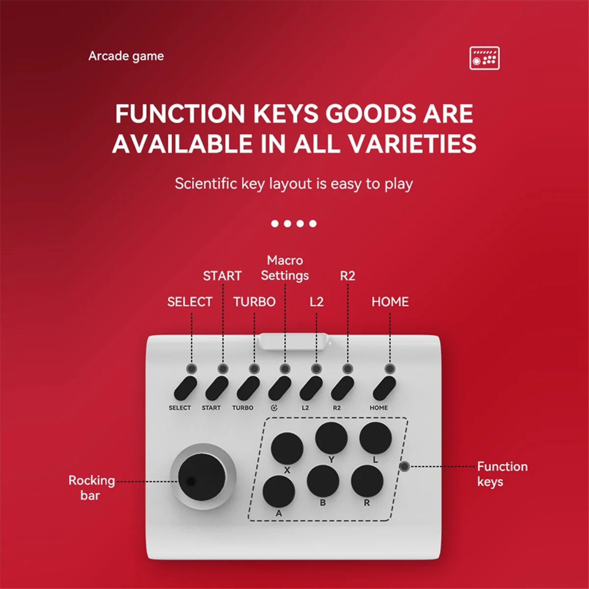 B03B-Draadloze joystickcontroller Arcade Fighting Game Fight Stick Gaming-joystick voor PS3/PS4//Switch/PC/Android Zwart