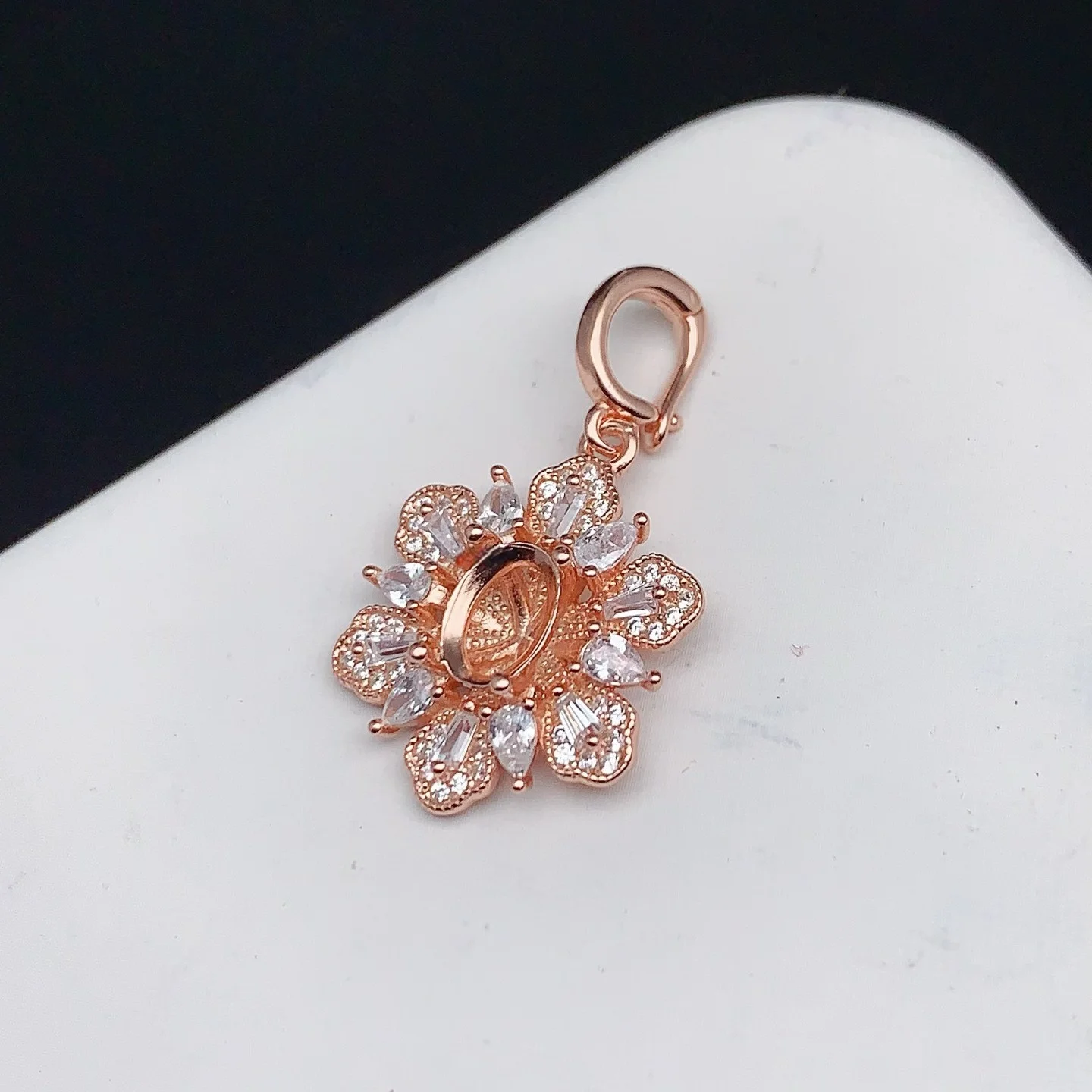 MeiBaPJ البطانة بيضاوي الشكل 5*7 مللي متر S925 فضة لتقوم بها بنفسك قلادة فارغة إعداد الهدايا النسائية غرامة مجوهرات التوصيل المجاني بالجملة #4