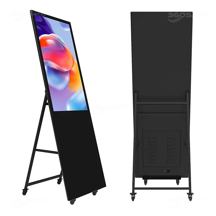 360SPB IPI49A Portable Digital Signage indoor vertical advertising machine for shopping mall