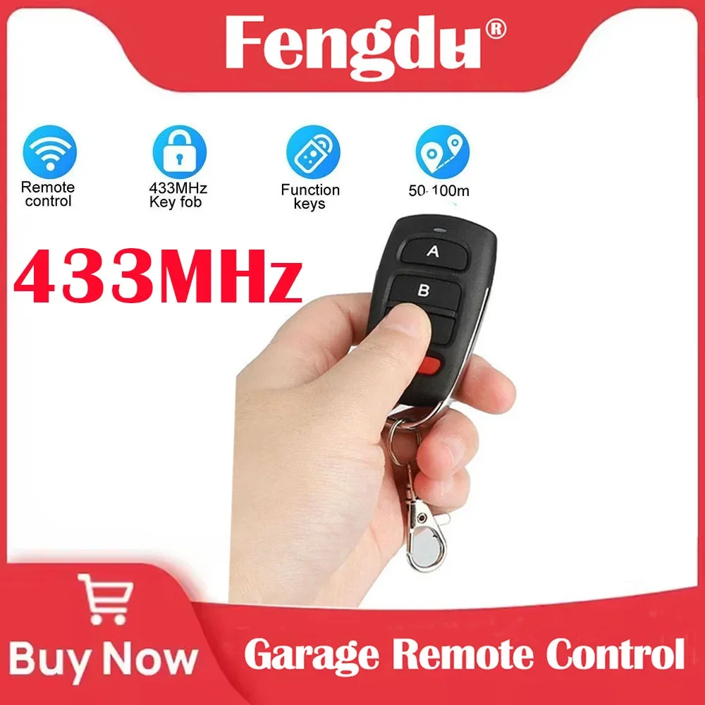 433MHZ Universal 4 Buttons Garage Door Opener Remote Control Clone Fixed Learning Code For Gadgets Car Gate Garage Door