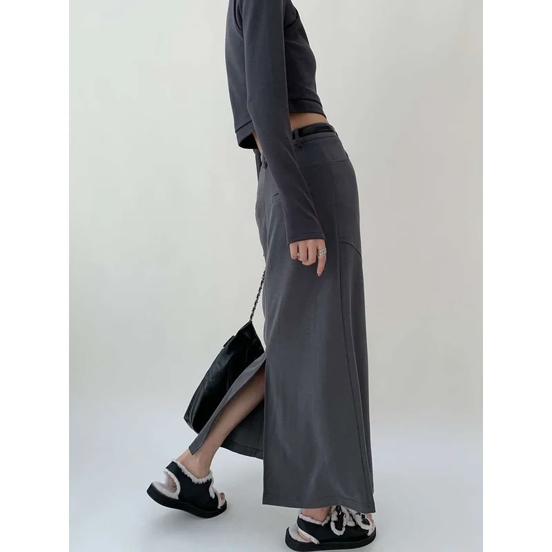 

Универсальная юбка Ele Long Design, новая модель Hongan Spring, для повседневной носки, со средней талией, из ПВХ-ткани, Ciwalk Batwing ape