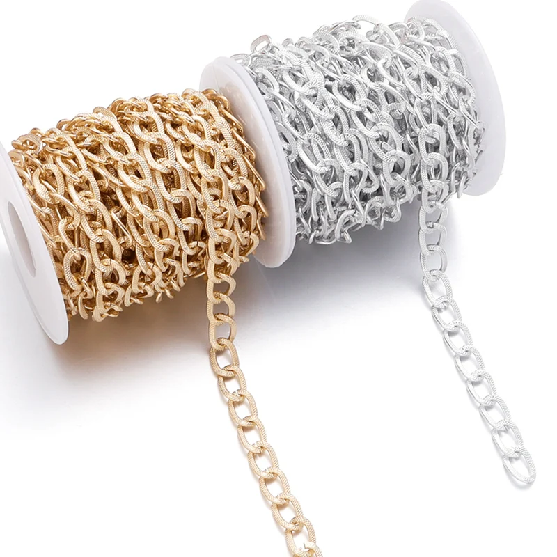

5 ярдов/рулон, металлическая алюминиевая цепь, высококачественная звеньевая цепочка для колье, материал для рукоделия, изготовление украшений, сумка, аксессуары для одежды