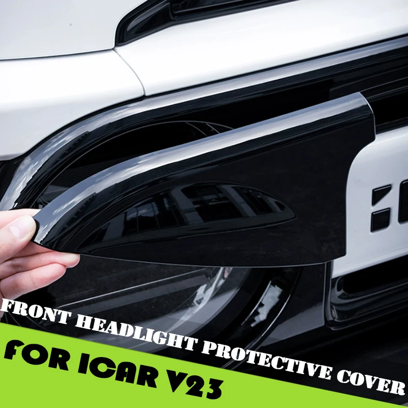 

Защитный чехол для фар автомобиля, подходит для Chery ICAR V23S, модифицированная автомобильная рамка дневных ходовых огней, защитный чехол, аксессуары