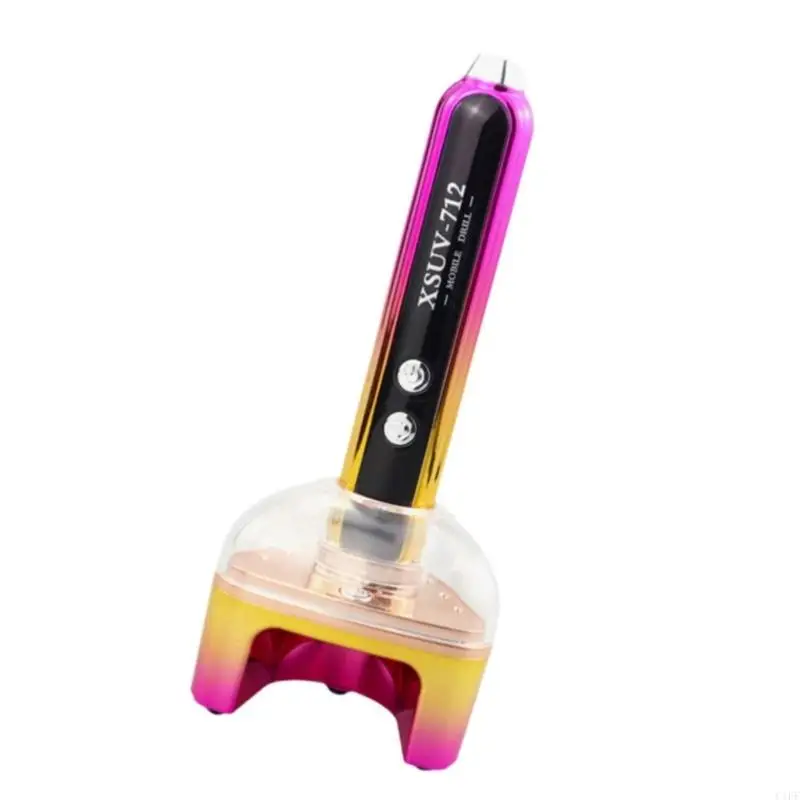 C1FF プロフェッショナル 35000RPM USB Unguis ドリルマシングレードカラーポータブル電気 Unguis ファイルセット静音モーター付き