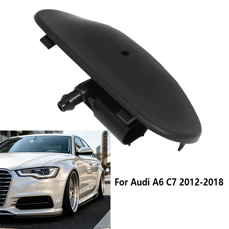 For Audi A6 C7 2012-2018 Windshield Heated Spray Nozzles Pair 4G0955987A Front Washer Jets