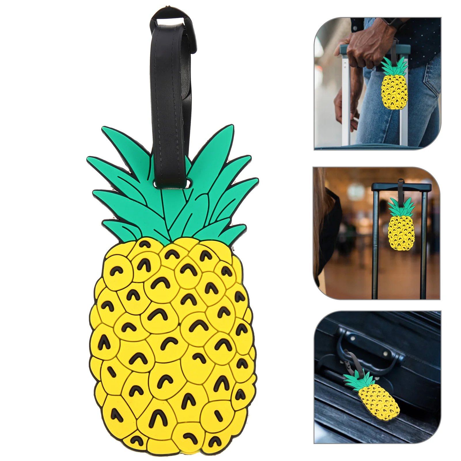 

Travel Luggage Bag Tag Pineapple ID Labels Tag for Baggage Suitcase (Yellow) luggage tag luggage ID tag