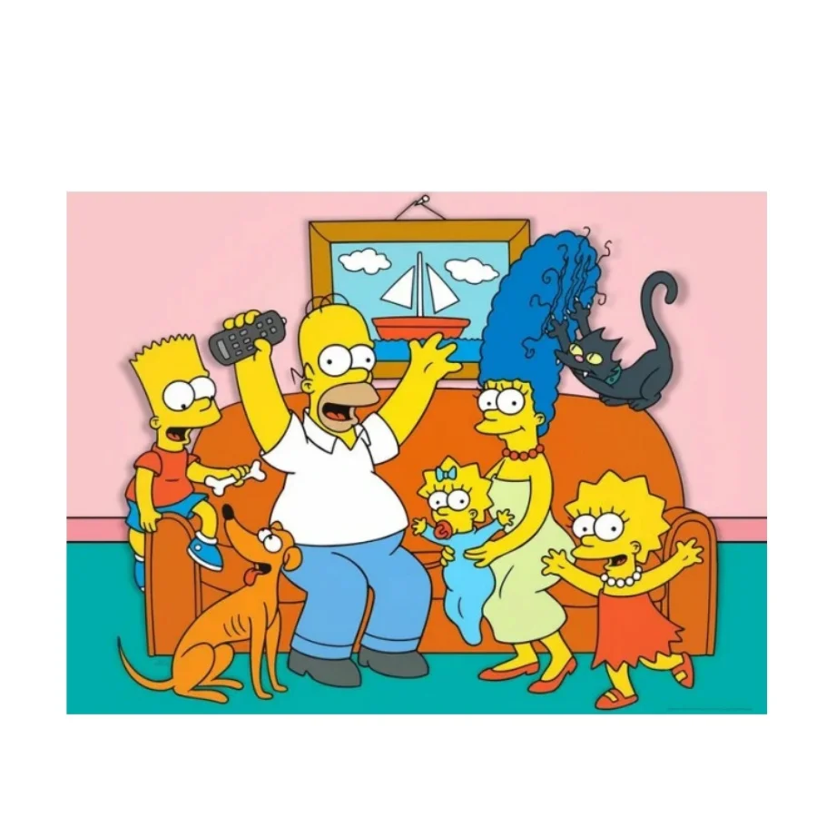 퍼즐 심슨 가족 초상화 어린이를위한 Tangram 게임 여러 크기 108/200/300/500/1000 조각 퍼즐 나무 퍼즐