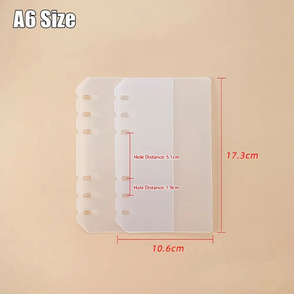 10Pcs A4 A5 A6 A7 Notebook Divider Matte Stationery Accessories Inner Paper Separator Universal PP Binder Organizer Baffle