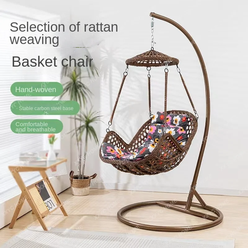 Home Glider Swing Hanging Basket Rattan Chair Leisure Lazy Indoor Balcony