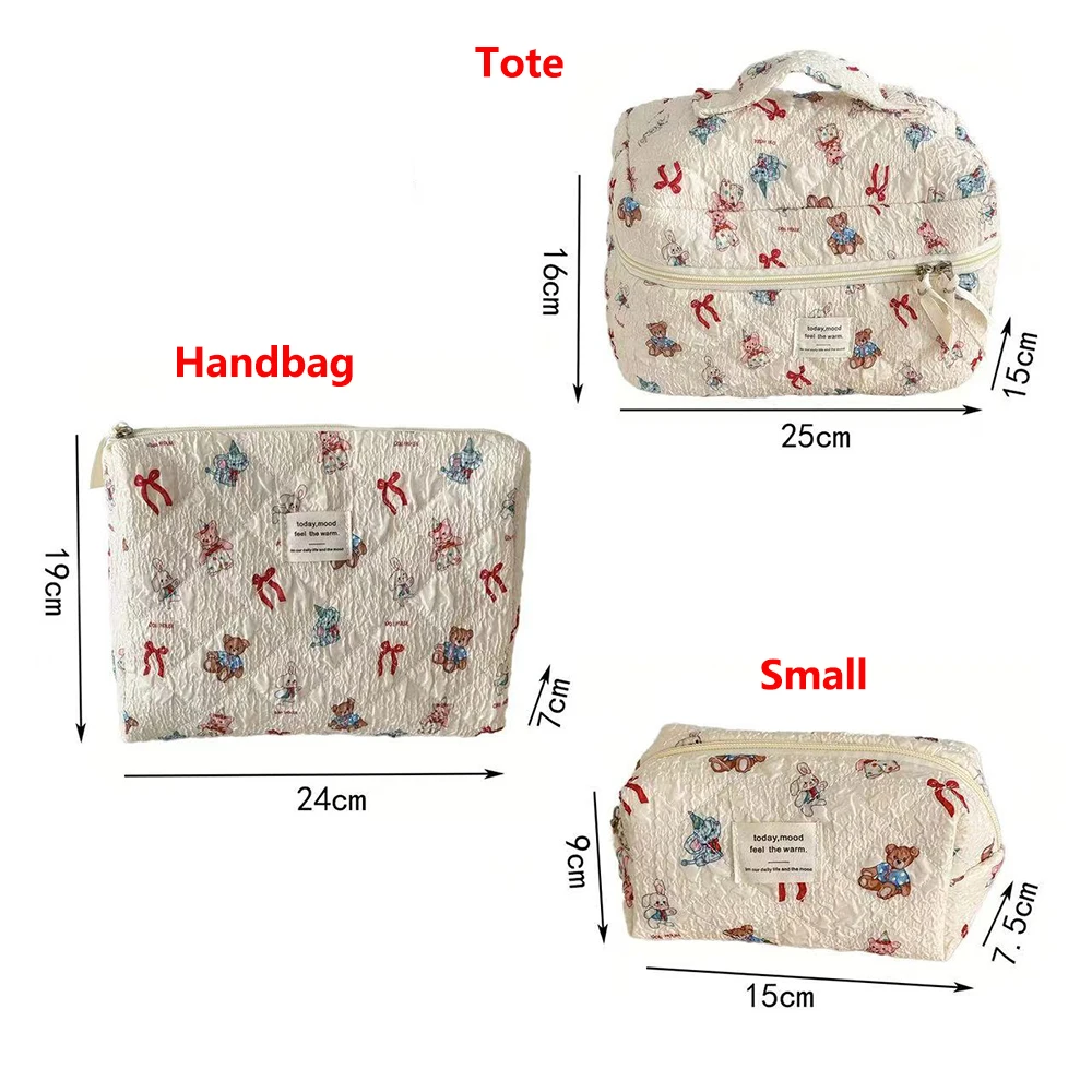 Kawaii Cartoon Tiere Frauen Stepptasche Große Kapazität Kosmetik Kulturbeutel Organizer Tasche 3er Typ Damen Reißverschluss Make-up Tasche – Detail 1
