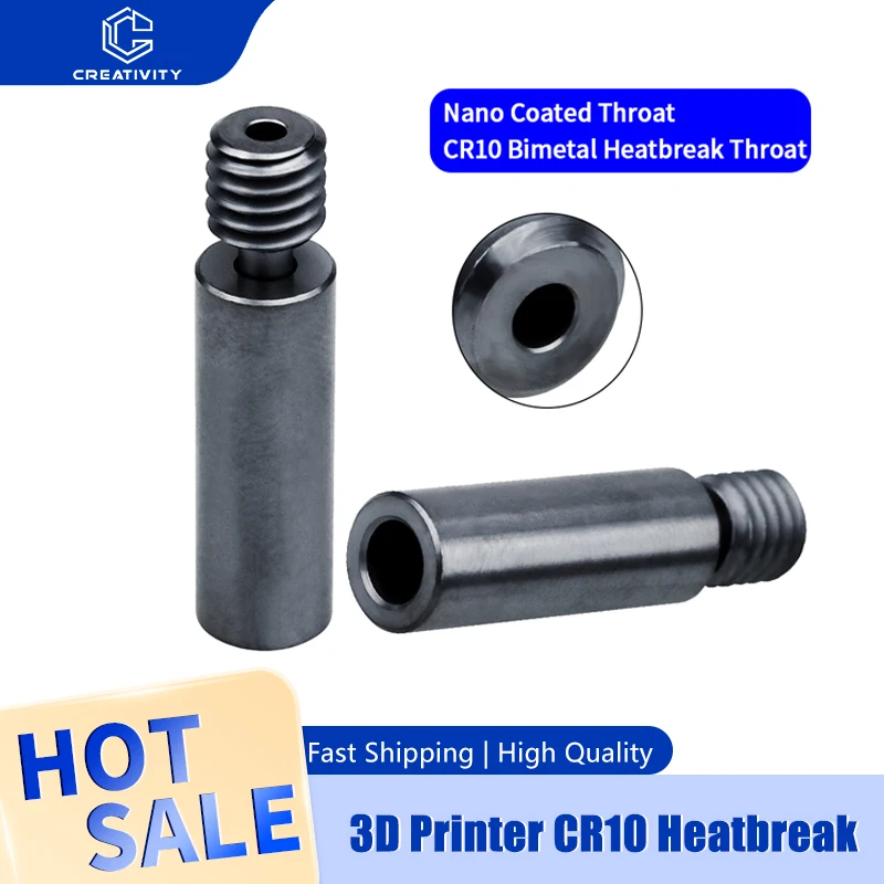 

CR10 Nano Coated Bimetal Heatbreak Throat Titanium Alloy Copper For Ender3v2 Upgrade Parts Ender3 Accesorios Ender5 3D Printer