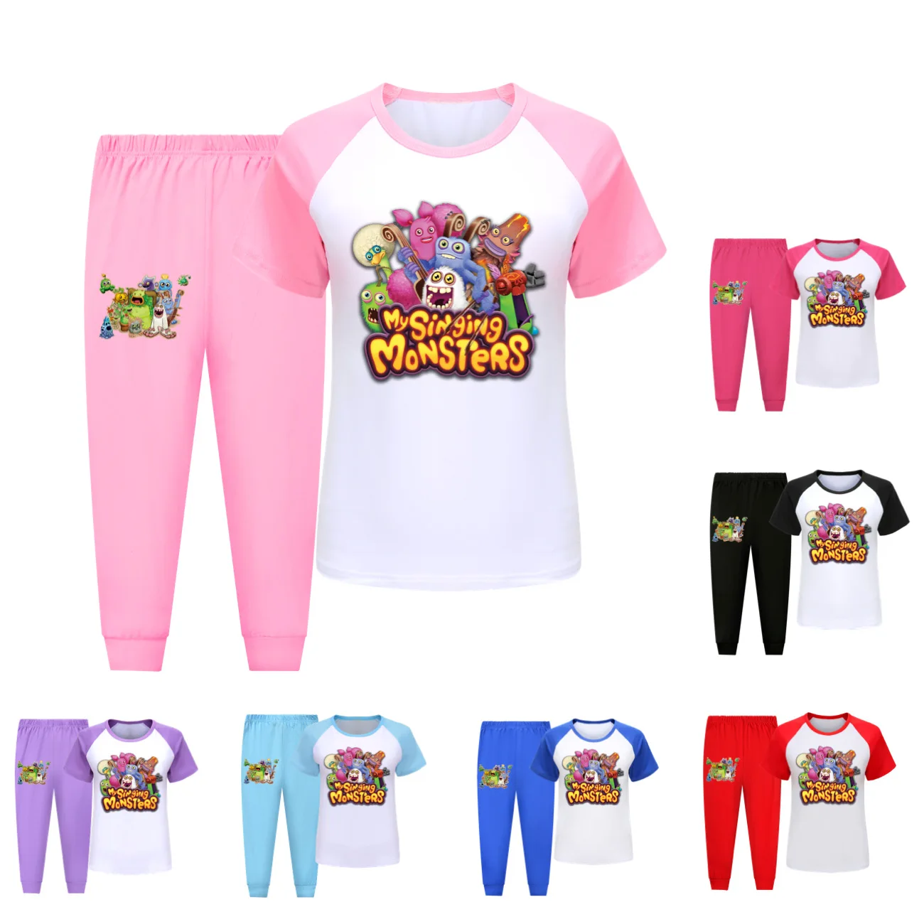 

Kids Pajamas Set Children Sleepwear Cartoon SINGING MONSTERS Pyjamas Pijamas Baby Boys Girls Top Pants Cotton Nightwear Clothes