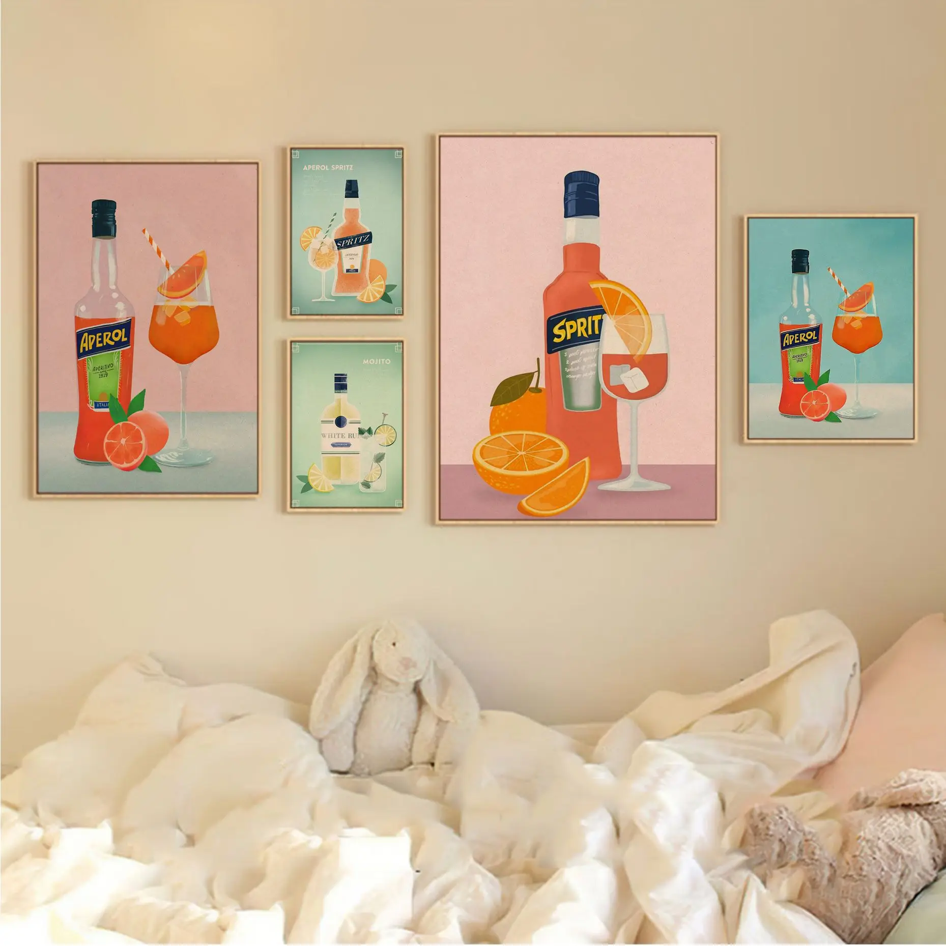 Fruits Juice Wine Drinks Movie Posters Kraft Paper Vintage Poster Wall Art Painting Study Home Decor