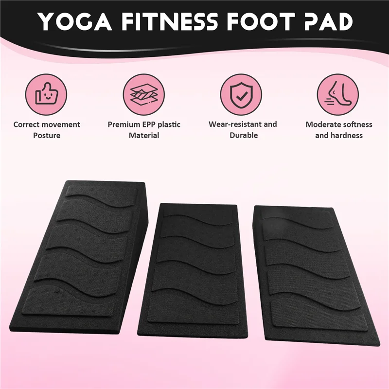 

B06C-3Pcs Yoga Bricks Squat Wedge Blocks Slant Boards Adjustable Non-Slip Foot Stretcher For Exercise Yoga Fitness Gym