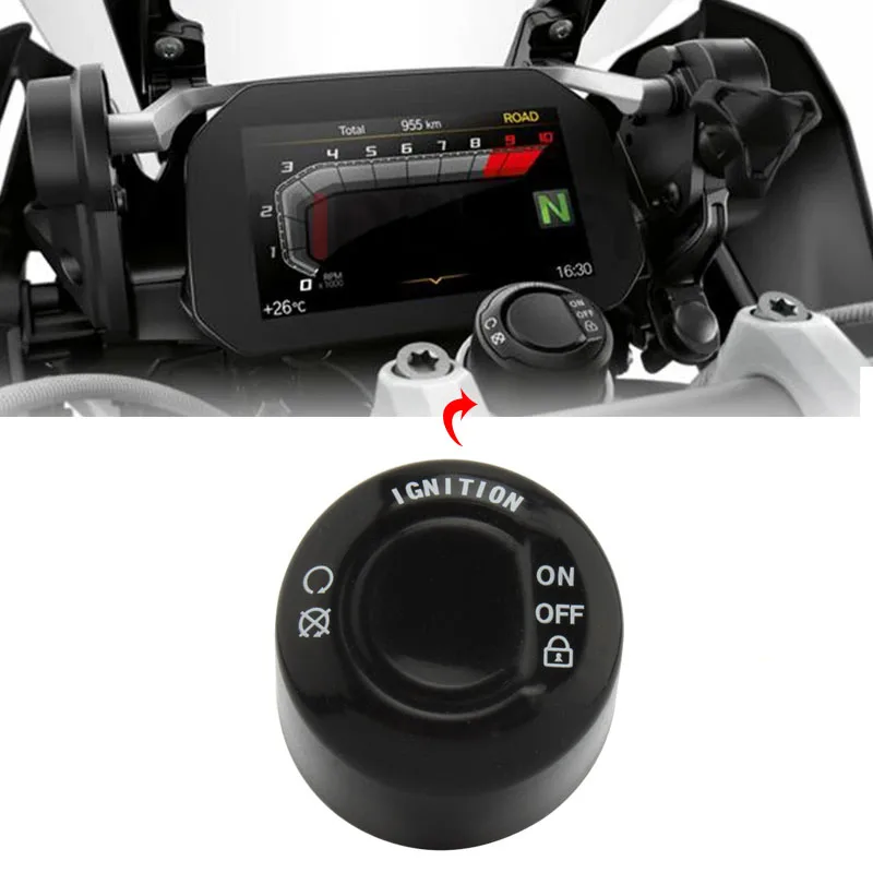 Black One-touch Start Switch Protective Cover for BMW R1250GS/Adventure 2019-2023 for F850GS F750GS F900R R1200R R1200GS LC