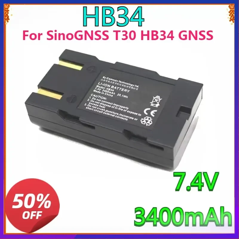 New High-quality for SinoGNSS T30 HB34 GNSS Capacity Capacity 7.4V 3400mAh Replacement GPS Battery