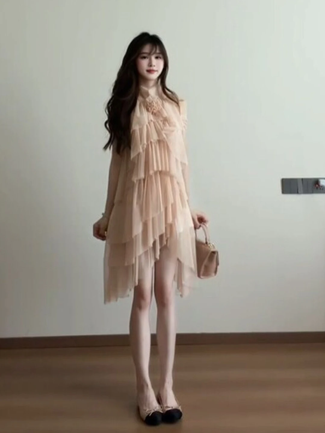 

Summer Vacation Style Gentle Wind Unique Beautiful Two-Piece Set Top And Halter Neck Half Skirt Comfortable Cotton Blend