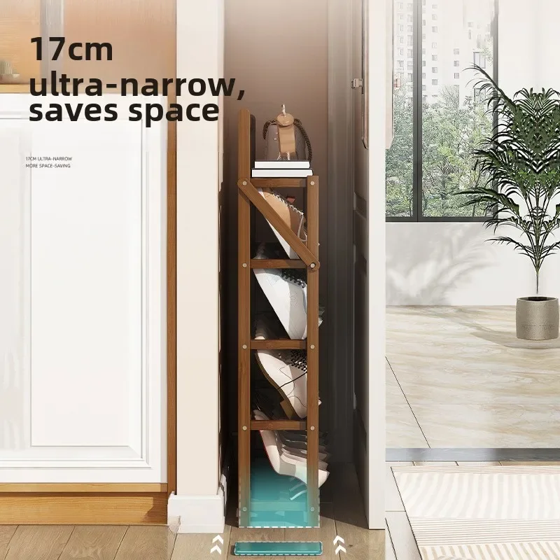 Simple Home Shoe Rack Inclined Multi-layer Shoe Cabinet Entrance Door Living Room 17CM Thin Home Decor Furniture Accessories