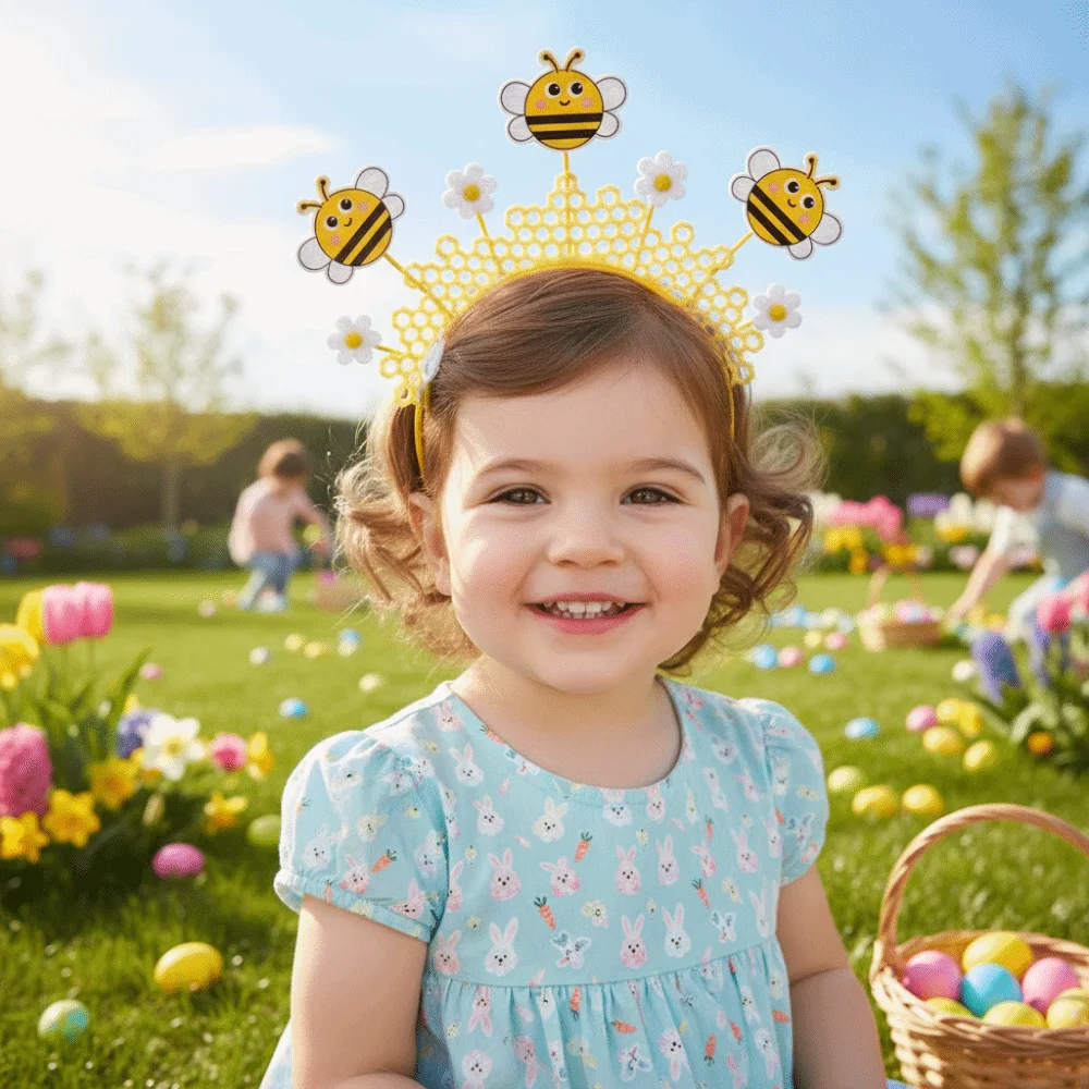 

Creative Cartoon Bee Hive Headband Lightweight Funny Easter Themed Headwear Plastic Cute Holiday Party Accessories Theme Party