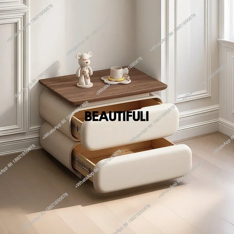 

R Modern Style Bedside Table Space Saving Nordic Trendy Unique Nightstands Storage Drawers Mesita De Noche Bedroom Furniture