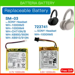 Genuine SM-03 Replacement Battery For Sony WH-1000xM3,WH-1000XM4,WH-CH710N/B, WH-XB900, WH-XB900N 723741 For WH-1000XM5 Batteria