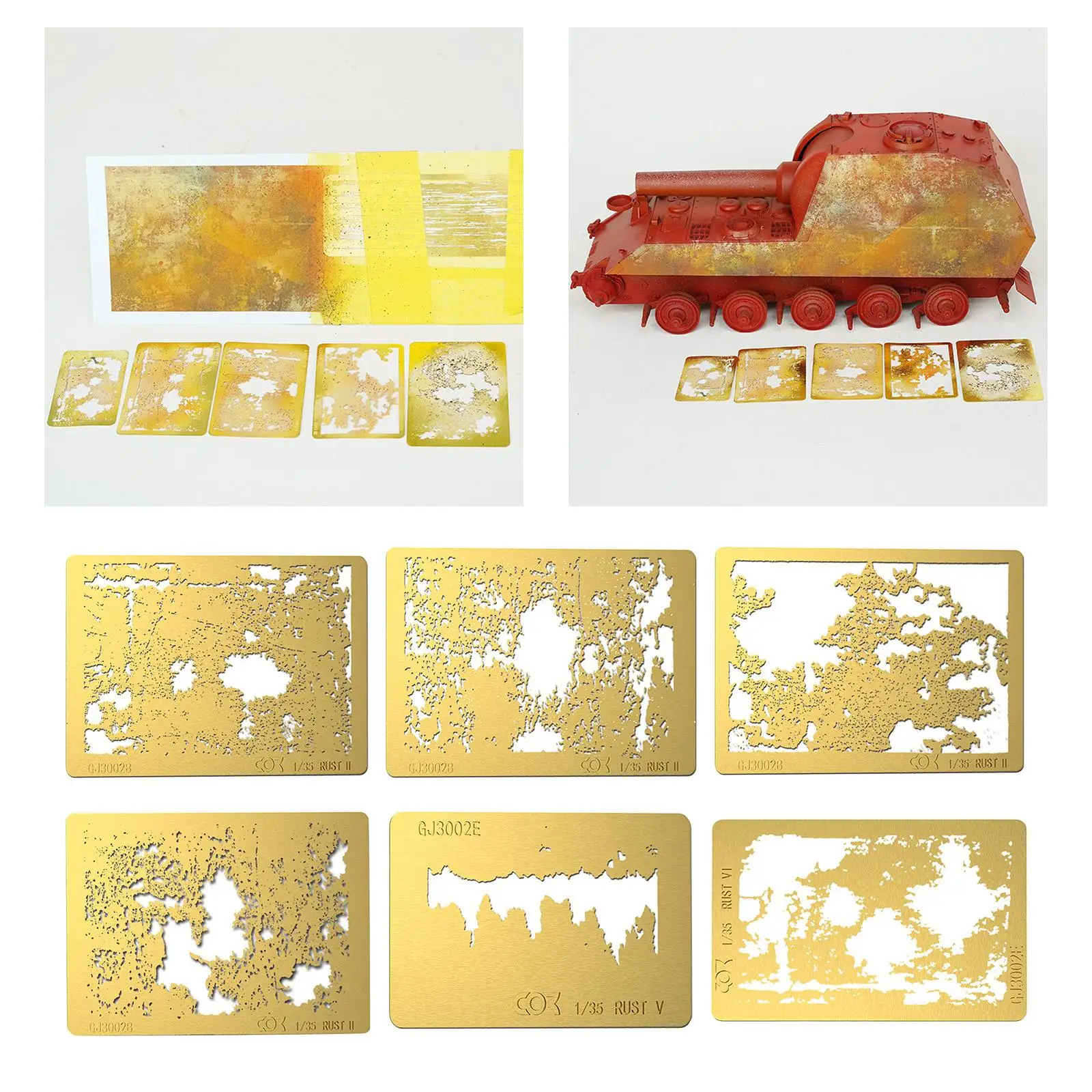 Brass Stencil Template Painting DIY Model Painting Kits Stenciling Template Spray for Model Hobby for Crafting