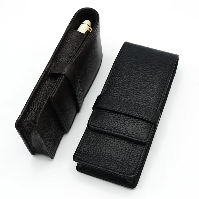 High-end WANCHER fountain pen cowhide pen case 3 sets of office accessories business gift pen bag pencil cases