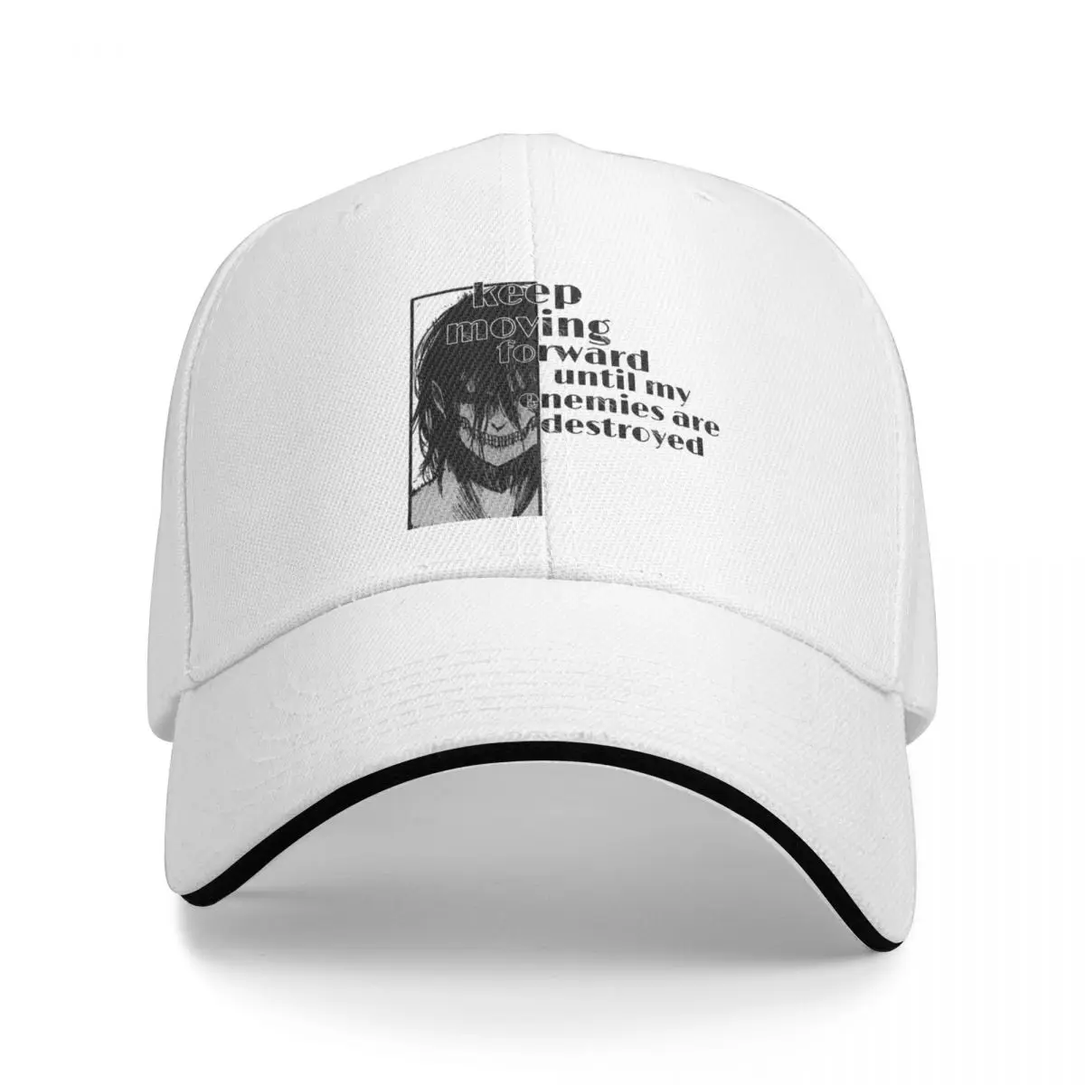 Keep moving forward until my enemies are destroyed Baseball Cap Vintage Anime Mens Women's