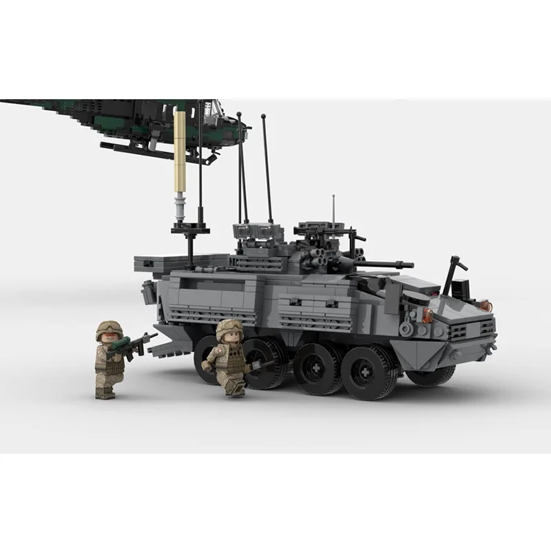 MOC LAV Infantry Armored Vehicle Building Blocks, Military Wheeled Armor Model, DIY Bricks Toy for Military Hobby Collectors