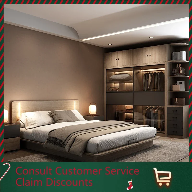 Conjunto de dormitorio de madera de diseño moderno, tocador completo, juego de dormitorio queensize barato para Hotel, muebles cómodos de lujo Cama Matrimonio