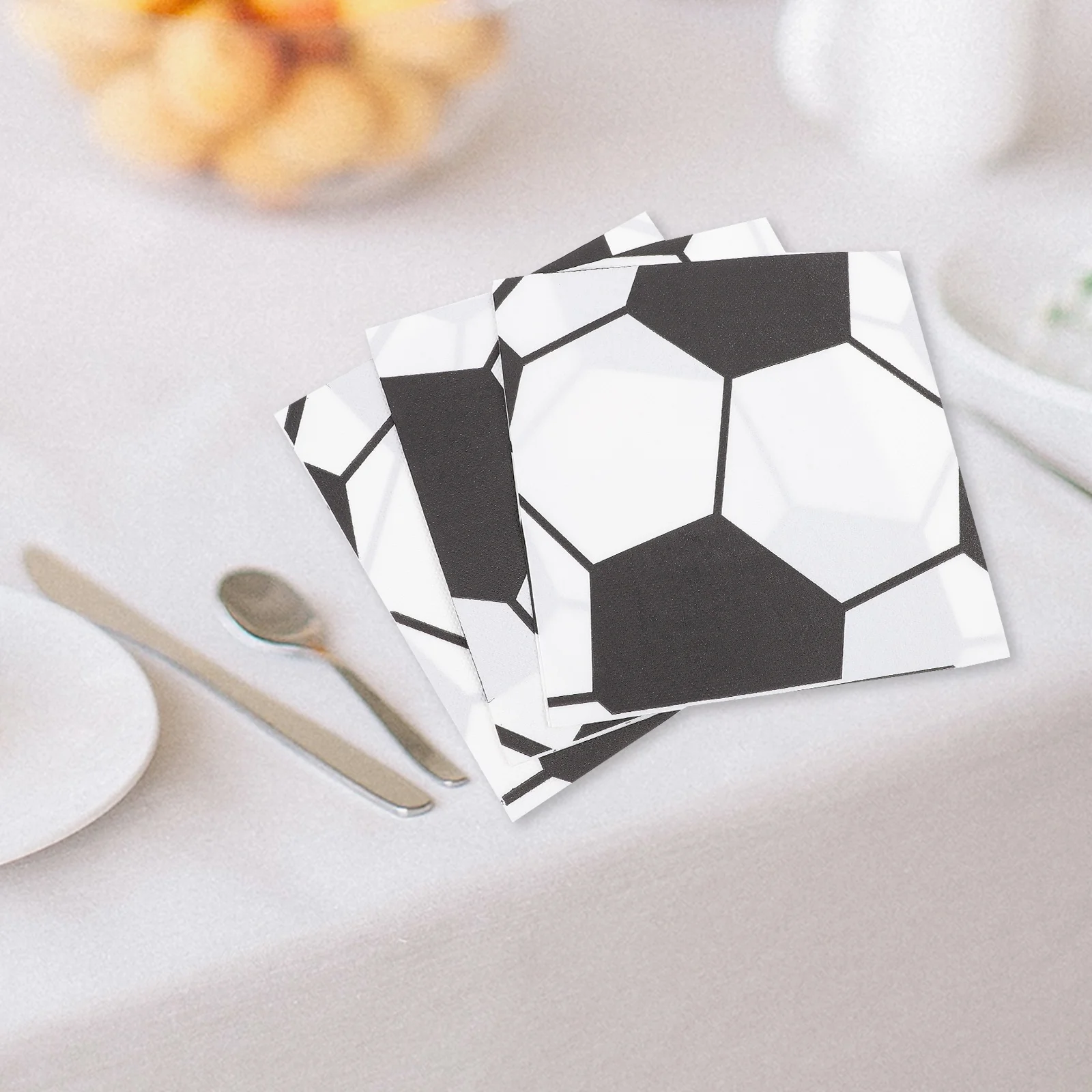 100 pçs guardanapo de almoço de futebol impresso guardanapo de papel para jantar de aniversário favores suprimentos guardanapos de aniversário