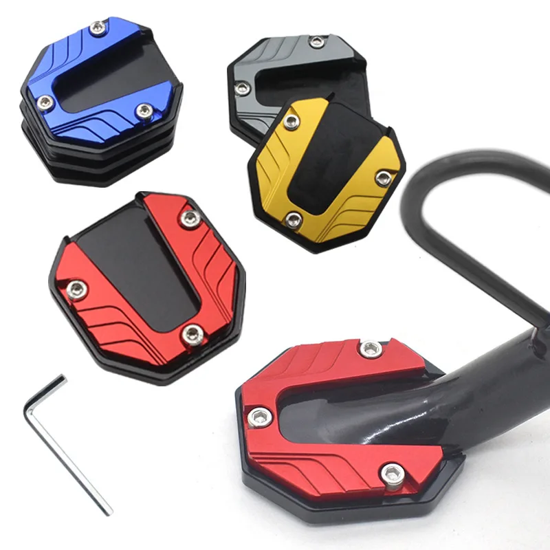 Scooter Motorbike Accessories Extension Foot Pad Support Plate Aluminum Alloy Motorcycle Bike Kickstand Extender Foot Side Stand