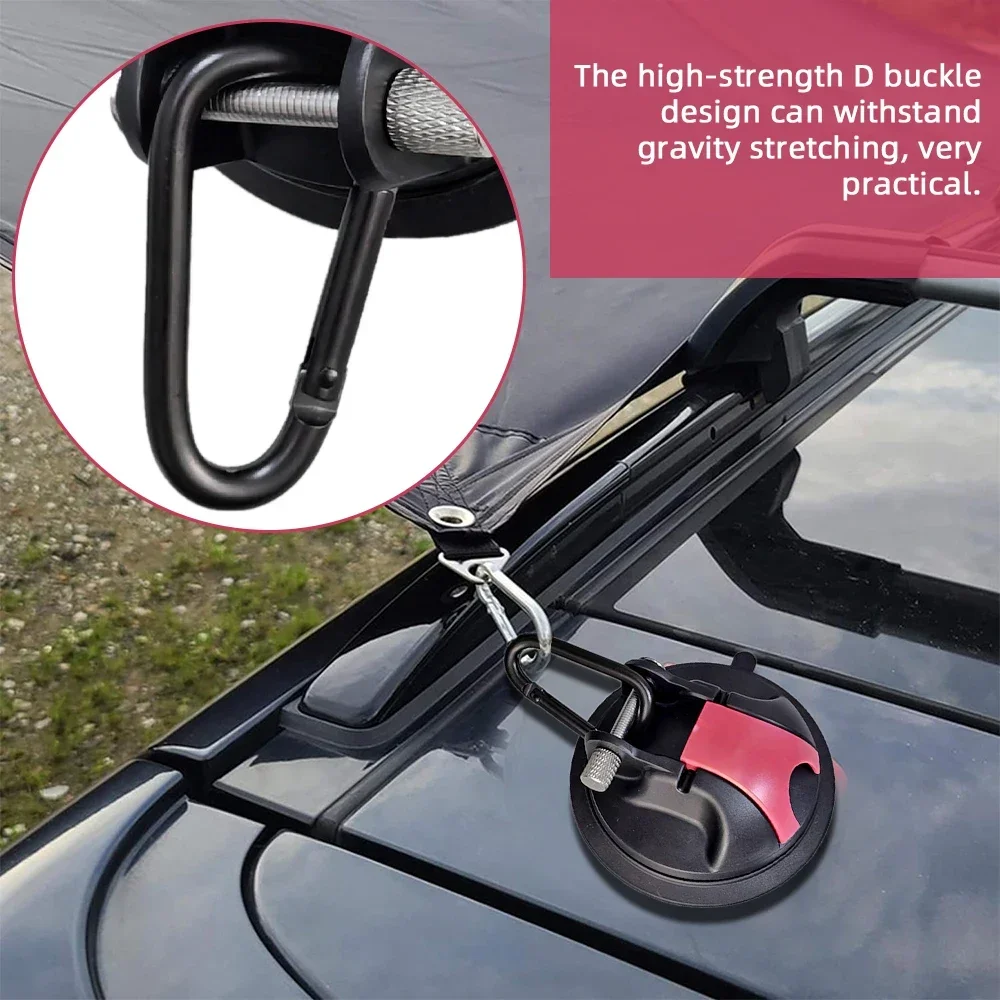 CAER 2/4Pcs Car Tent Suction Cups Buckle Outdoor Camping Awning Anchors Auto Fastener Securing Hooks for Heavy-Duty Truck Strap